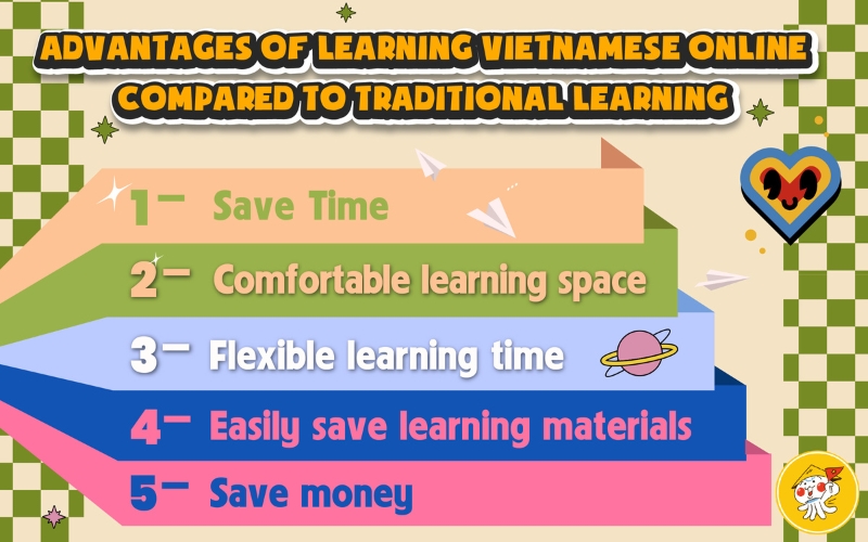 Advantages of learning Vietnamese online compared to traditional learning