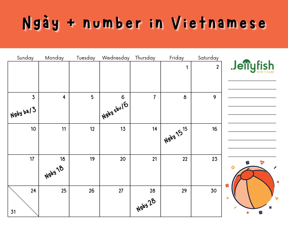 Dates in Vietnamese